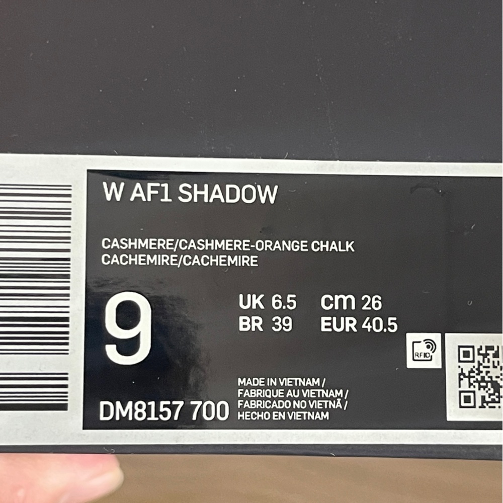 Nike Air Force 1 Shadow sisterhood in cashmere and Cream 9 streetwear orange - Picture 10 of 10